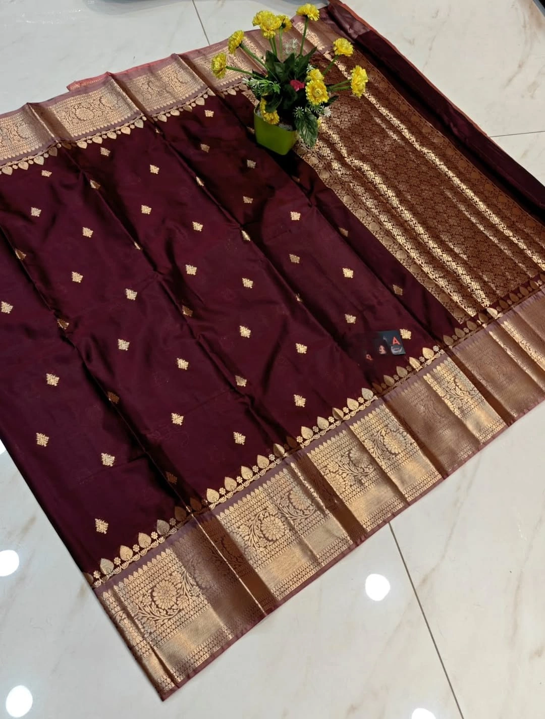 Copper Weave Mahogany Banaras Saree